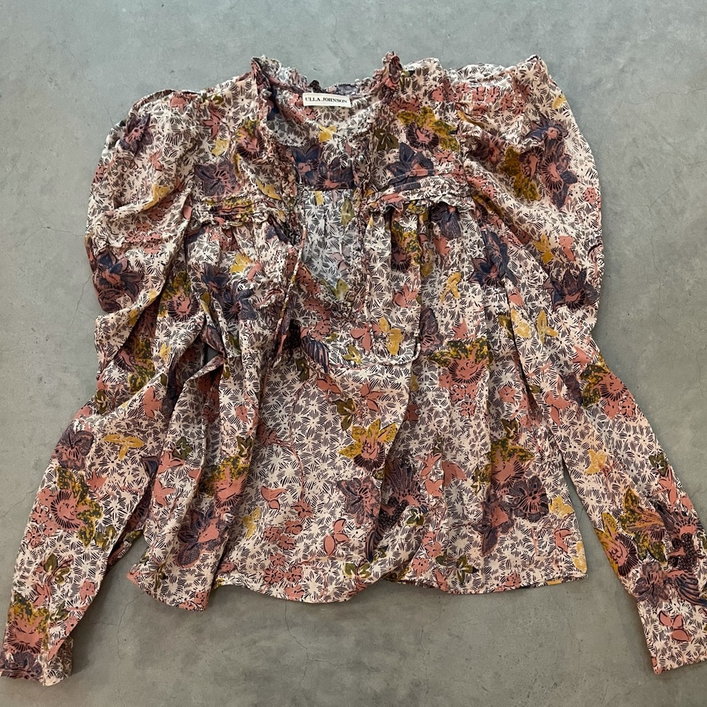 Ulla Johnson Remy printed cotton blouse size 6